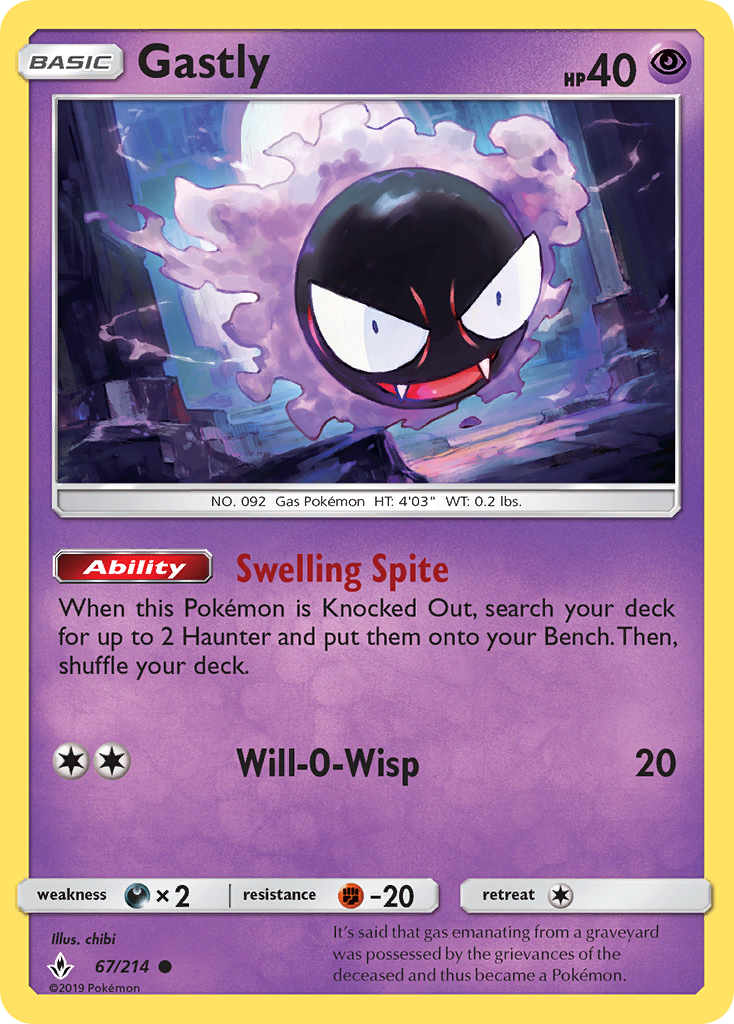 Gastly (67/214) [Sun & Moon: Unbroken Bonds] | Total Play