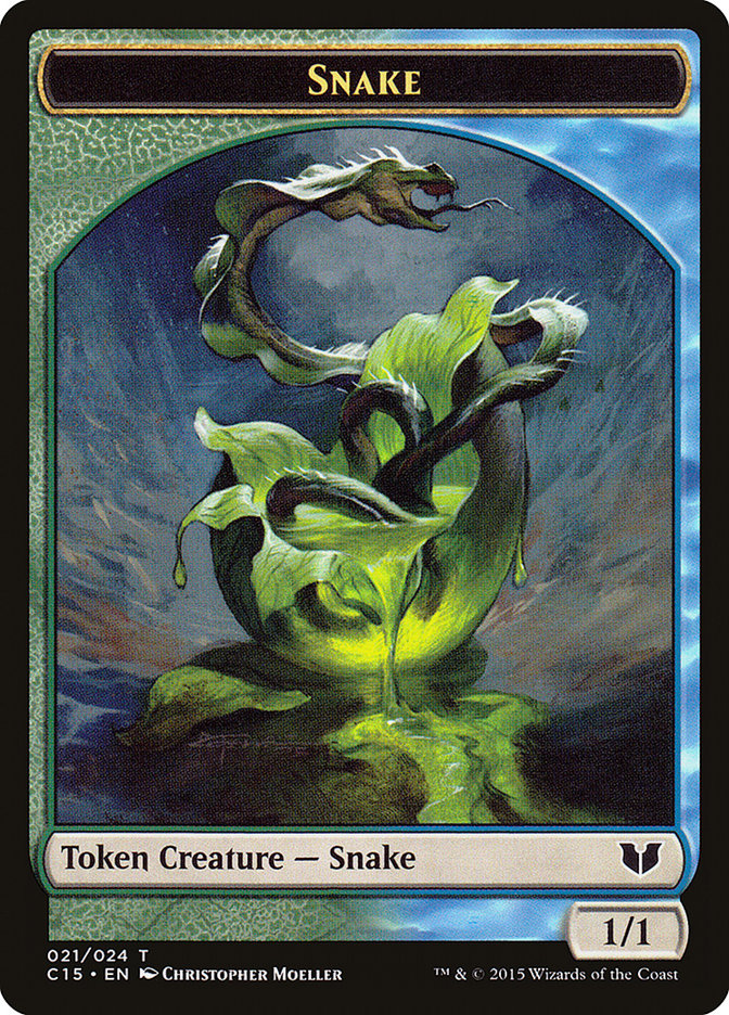 Snake (021) // Saproling Double-Sided Token [Commander 2015 Tokens] | Total Play