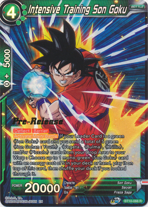 Intensive Training Son Goku (BT10-066) [Rise of the Unison Warrior Prerelease Promos] | Total Play