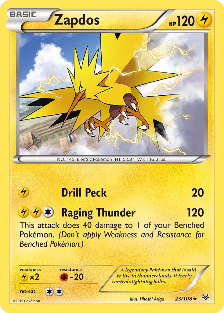 Zapdos(23/108) (Theme Deck Exclusive) [XY: Roaring Skies] | Total Play