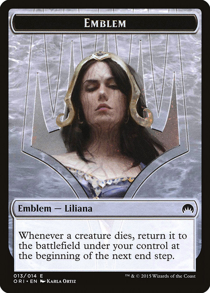 Liliana, Defiant Necromancer Emblem [Magic Origins Tokens] | Total Play