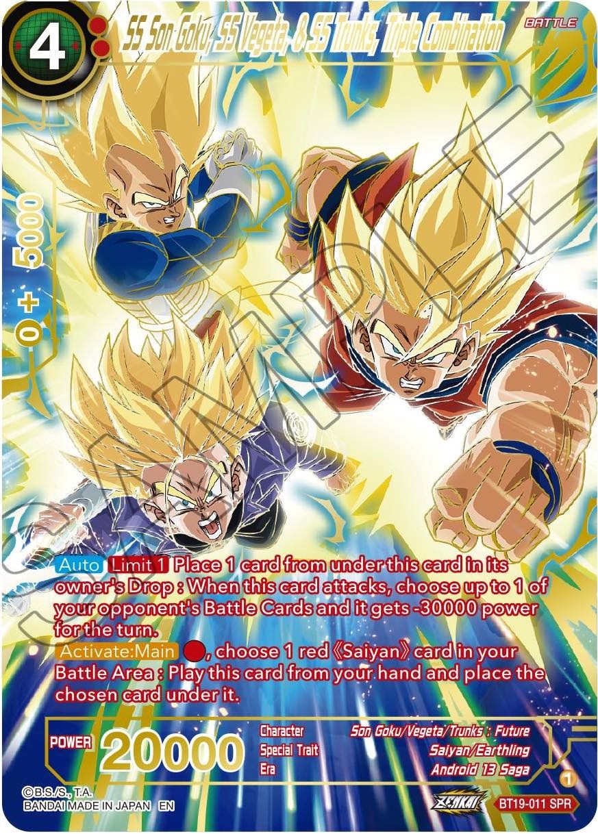 SS Son Goku, SS Vegeta, & SS Trunks, Triple Combination (SPR) (BT19-011) [Fighter's Ambition] | Total Play