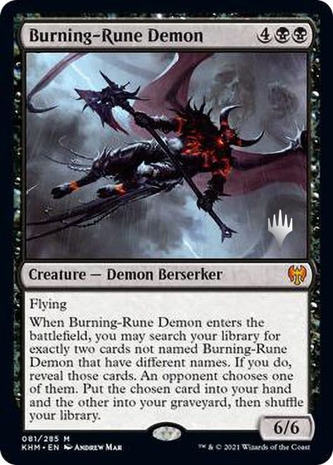 Burning-Rune Demon (Promo Pack) [Kaldheim Promos] | Total Play