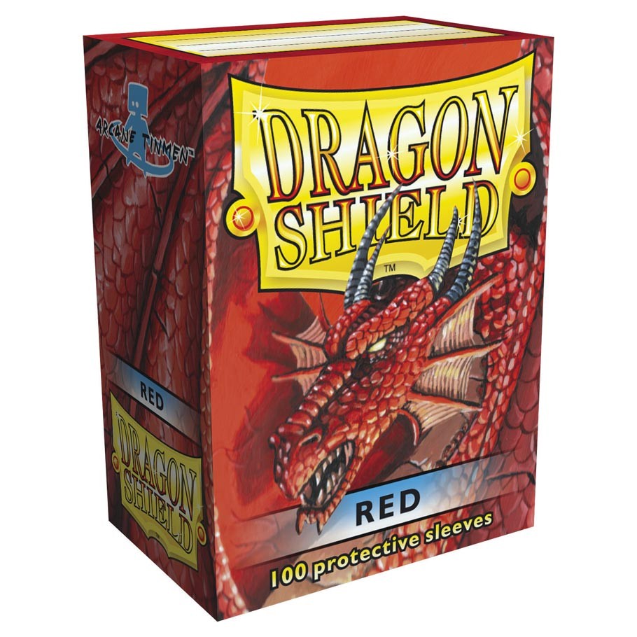 Dragon Shield: Standard 100ct Sleeves - Red (Classic) (Older Box Art) | Total Play
