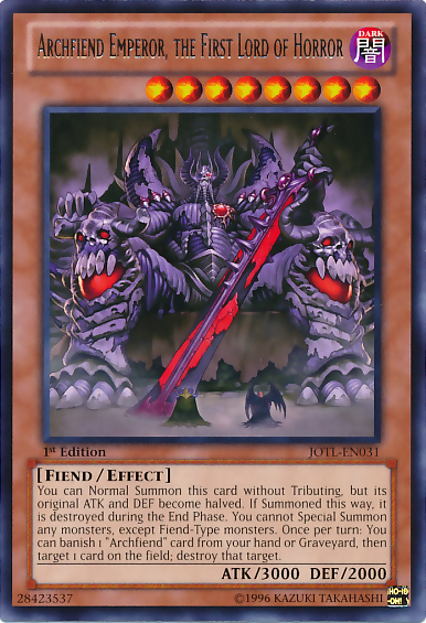 Archfiend Emperor, the First Lord of Horror [JOTL-EN031] Rare | Total Play