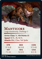 Manticore Art Card [Dungeons & Dragons: Adventures in the Forgotten Realms Art Series] | Total Play