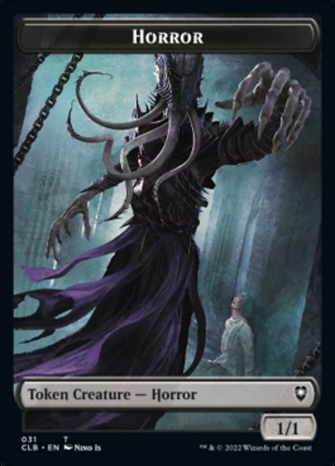 Horror // Centaur Double-Sided Token [Commander Legends: Battle for Baldur's Gate Tokens] | Total Play