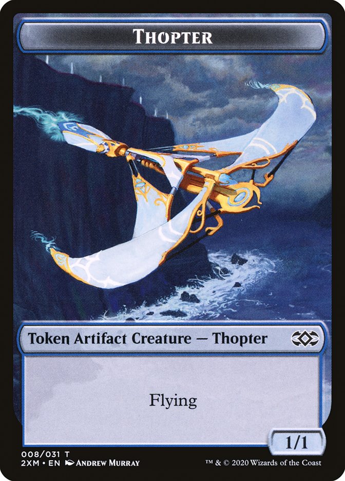 Golem // Thopter (008) Double-Sided Token [Double Masters Tokens] | Total Play