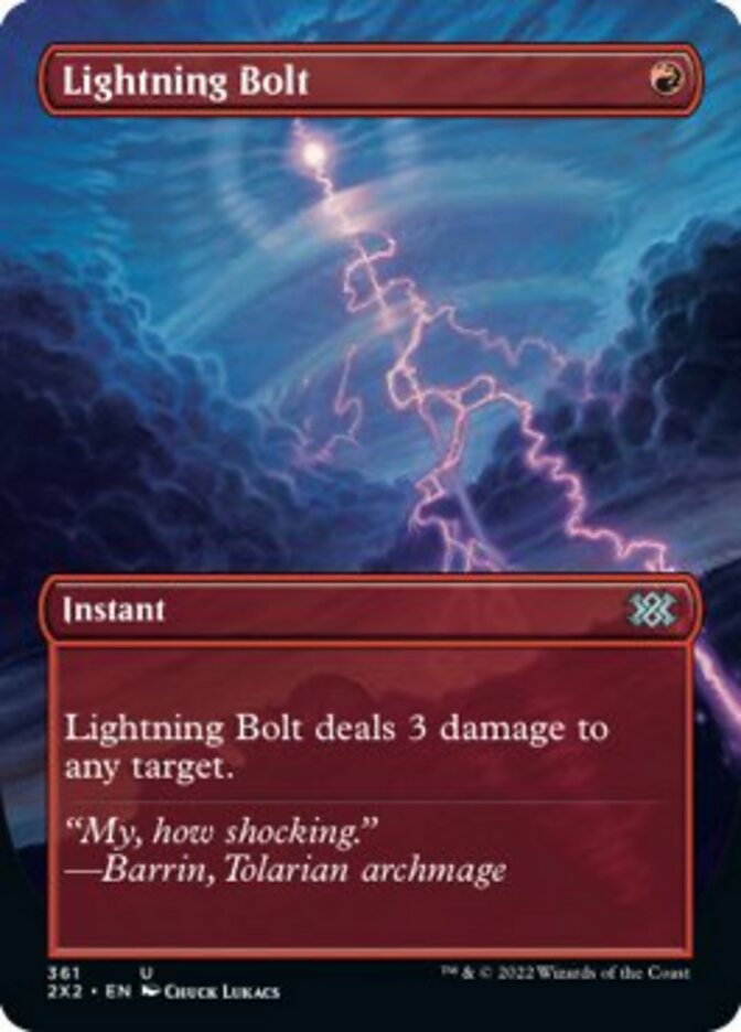 Lightning Bolt (Borderless Alternate Art) [Double Masters 2022] | Total Play