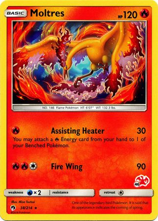 Moltres (38/214) (Charizard Stamp #46) [Battle Academy 2020] | Total Play