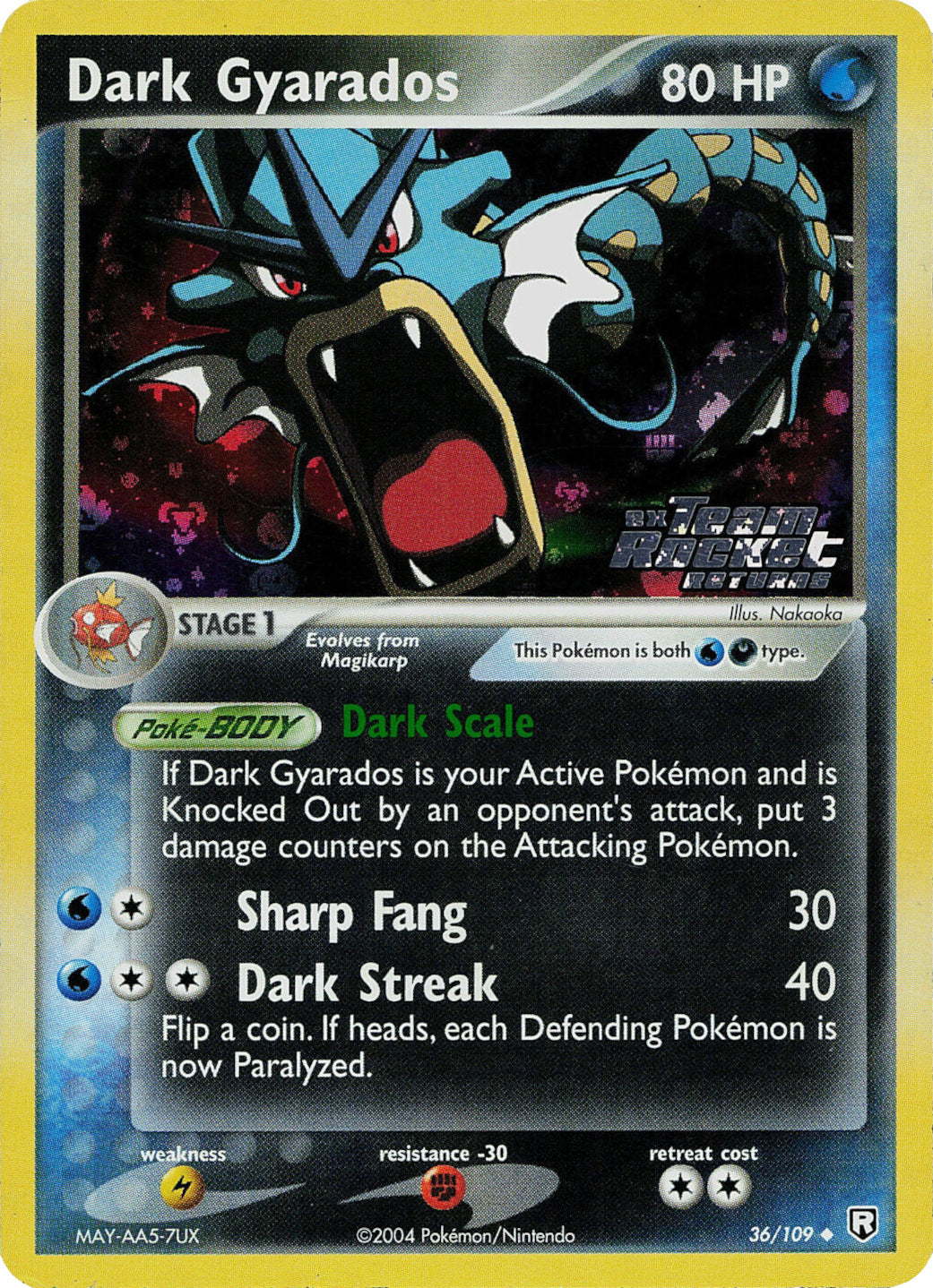 Dark Gyarados (36/109) (Stamped) [EX: Team Rocket Returns] | Total Play