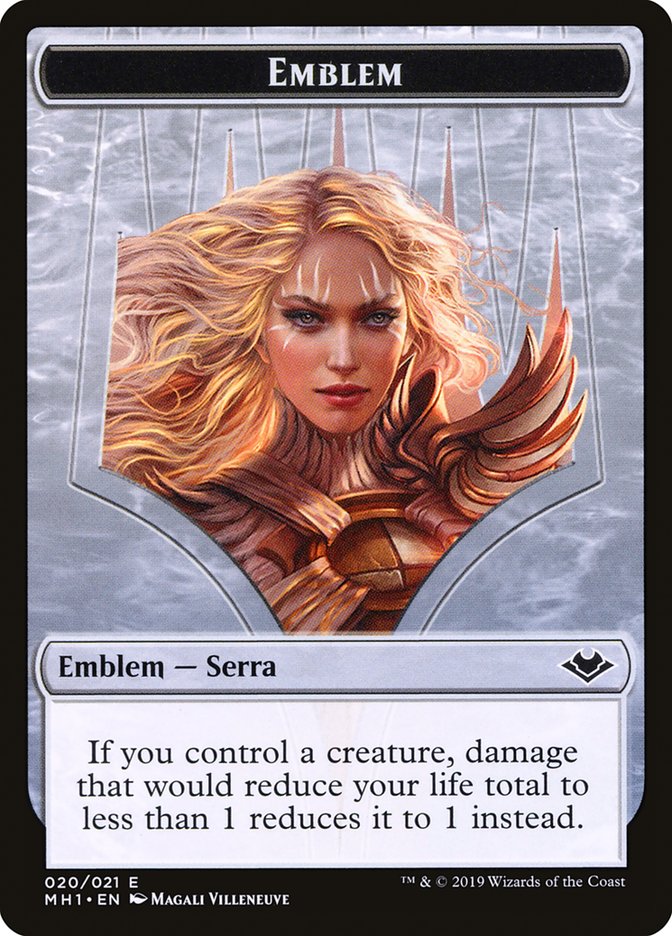 Elemental (008) // Serra the Benevolent Emblem (020) Double-Sided Token [Modern Horizons Tokens] | Total Play