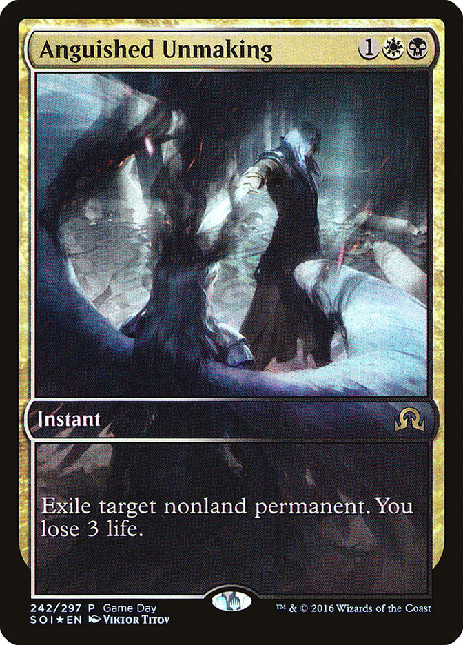 Anguished Unmaking (Game Day) (Extended Art) [Shadows over Innistrad Promos] | Total Play