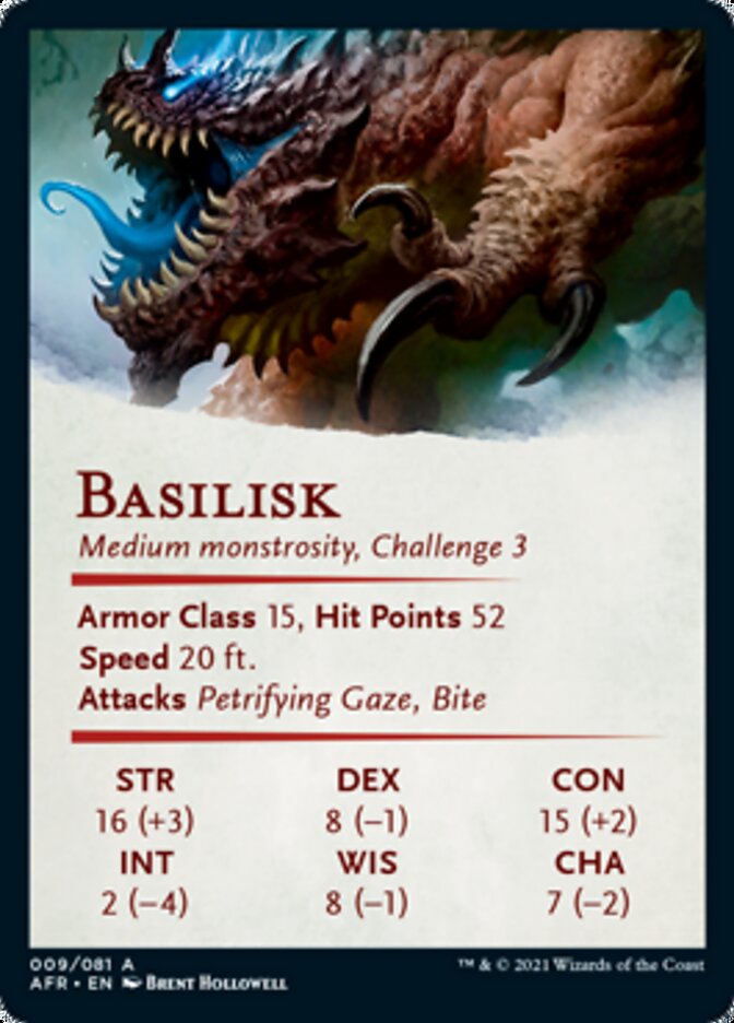 Basilisk Art Card (Gold-Stamped Signature) [Dungeons & Dragons: Adventures in the Forgotten Realms Art Series] | Total Play