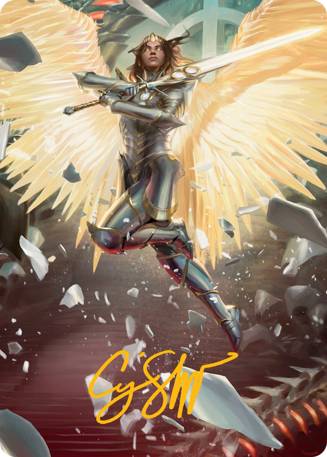 Archangel Elspeth Art Card (Gold-Stamped Signature) [March of the Machine Art Series] | Total Play