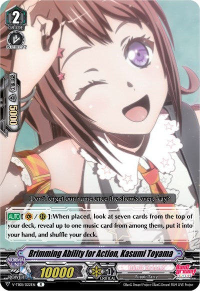 Brimming Ability for Action, Kasumi Toyama (Parallel Foil) (V-TB01/022EN) [BanG Dream! FILM LIVE] | Total Play
