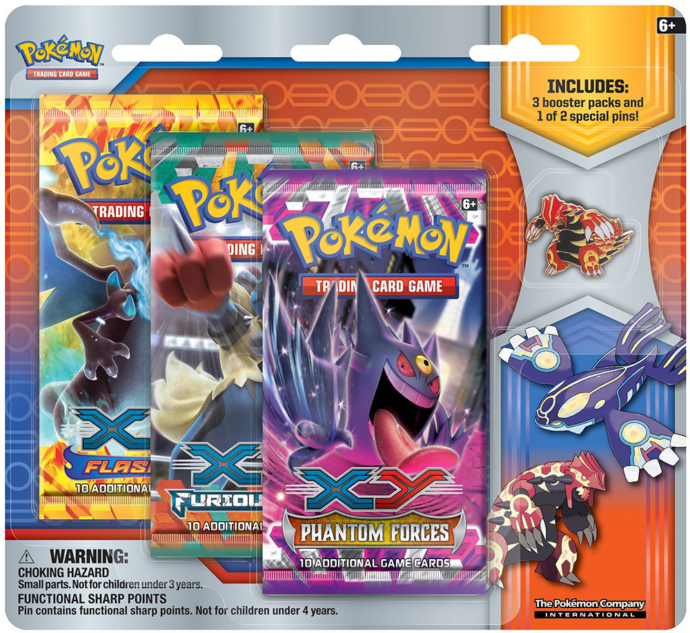 XY - Collector's Pin 3-Pack Blister (Primal Groudon) | Total Play