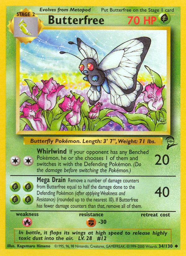 Butterfree (34/130) [Base Set 2] | Total Play