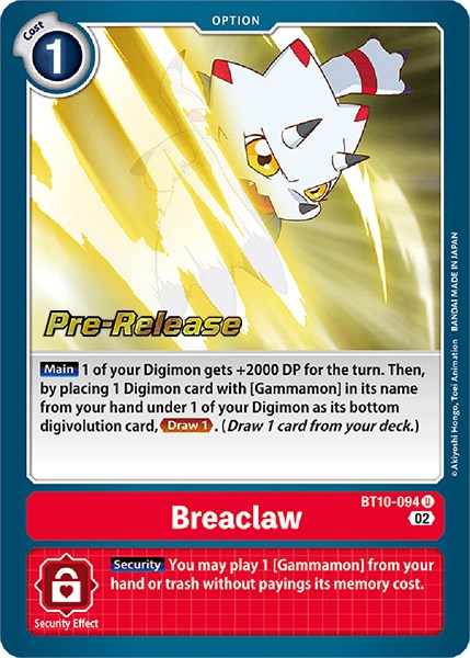 Breaclaw [BT10-094] [Xros Encounter Pre-Release Cards] | Total Play