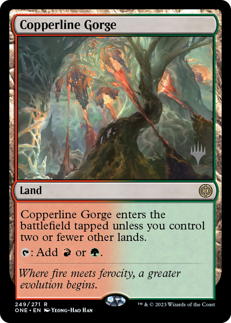 Copperline Gorge (Promo Pack) [Phyrexia: All Will Be One Promos] | Total Play