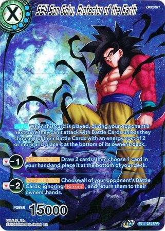 SS4 Son Goku, Protector of the Earth (SPR) (BT11-034) [Vermilion Bloodline 2nd Edition] | Total Play