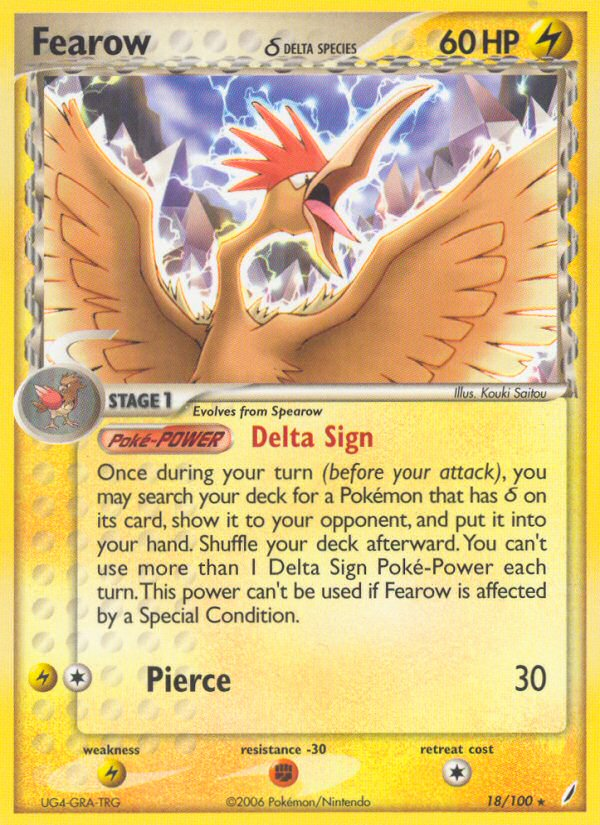 Fearow (18/100) (Delta Species) [EX: Crystal Guardians] | Total Play