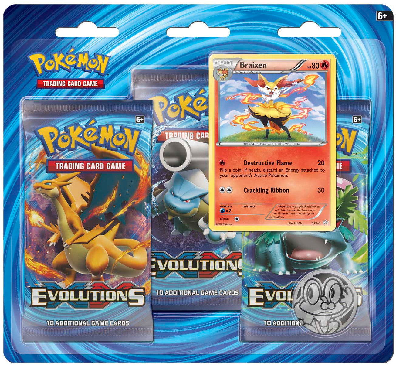 XY: Evolutions - 3-Pack Blister (Braixen) | Total Play