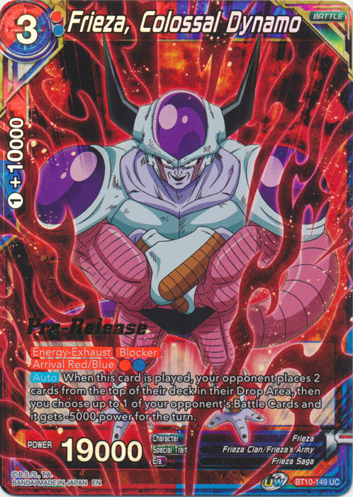 Frieza, Colossal Dynamo (BT10-149) [Rise of the Unison Warrior Prerelease Promos] | Total Play
