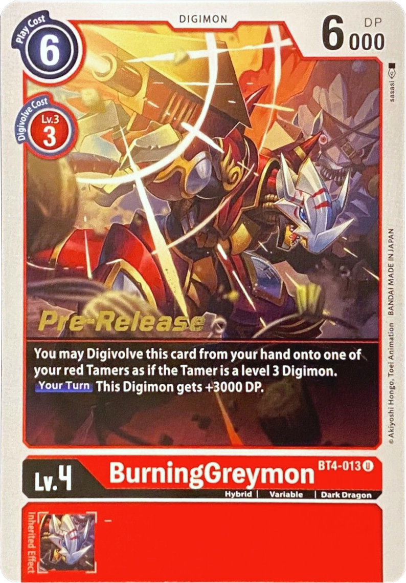 BurningGreymon [BT4-013] [Great Legend Pre-Release Promos] | Total Play