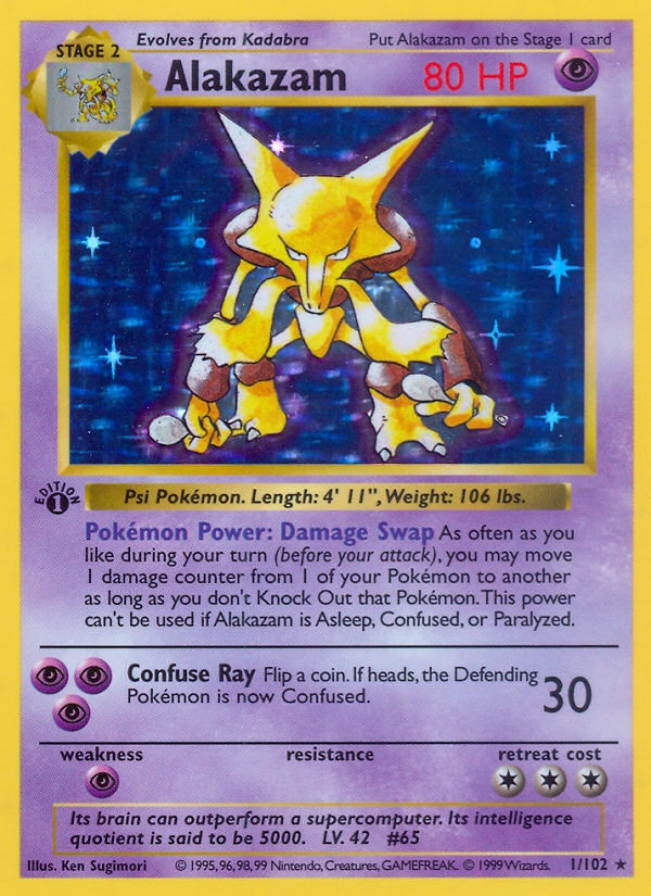 Alakazam (1/102) (Shadowless) [Base Set 1st Edition] | Total Play