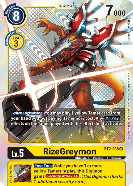 RizeGreymon [BT2-038] (Premium Pack) [Release Special Booster Ver.1.5] | Total Play