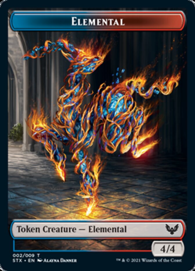 Elemental // Avatar Double-Sided Token [Strixhaven: School of Mages Tokens] | Total Play