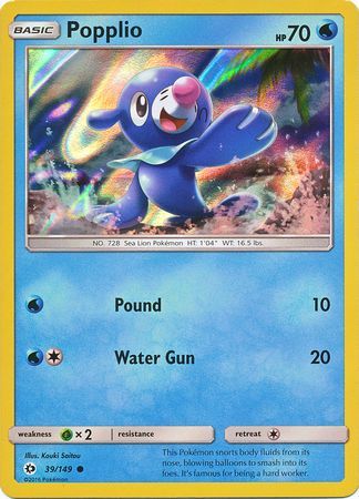 Popplio (39/149) (Water Web Holo) [Sun & Moon: Base Set] | Total Play