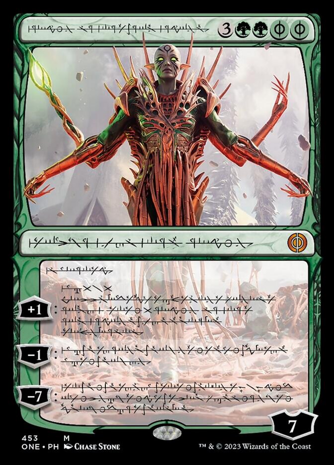 Nissa, Ascended Animist (Phyrexian Step-and-Compleat Foil) [Phyrexia: All Will Be One] | Total Play