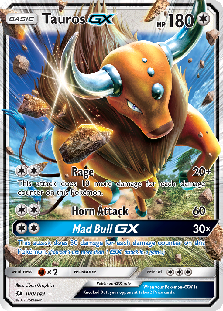 Tauros GX (100/149) [Sun & Moon: Base Set] | Total Play