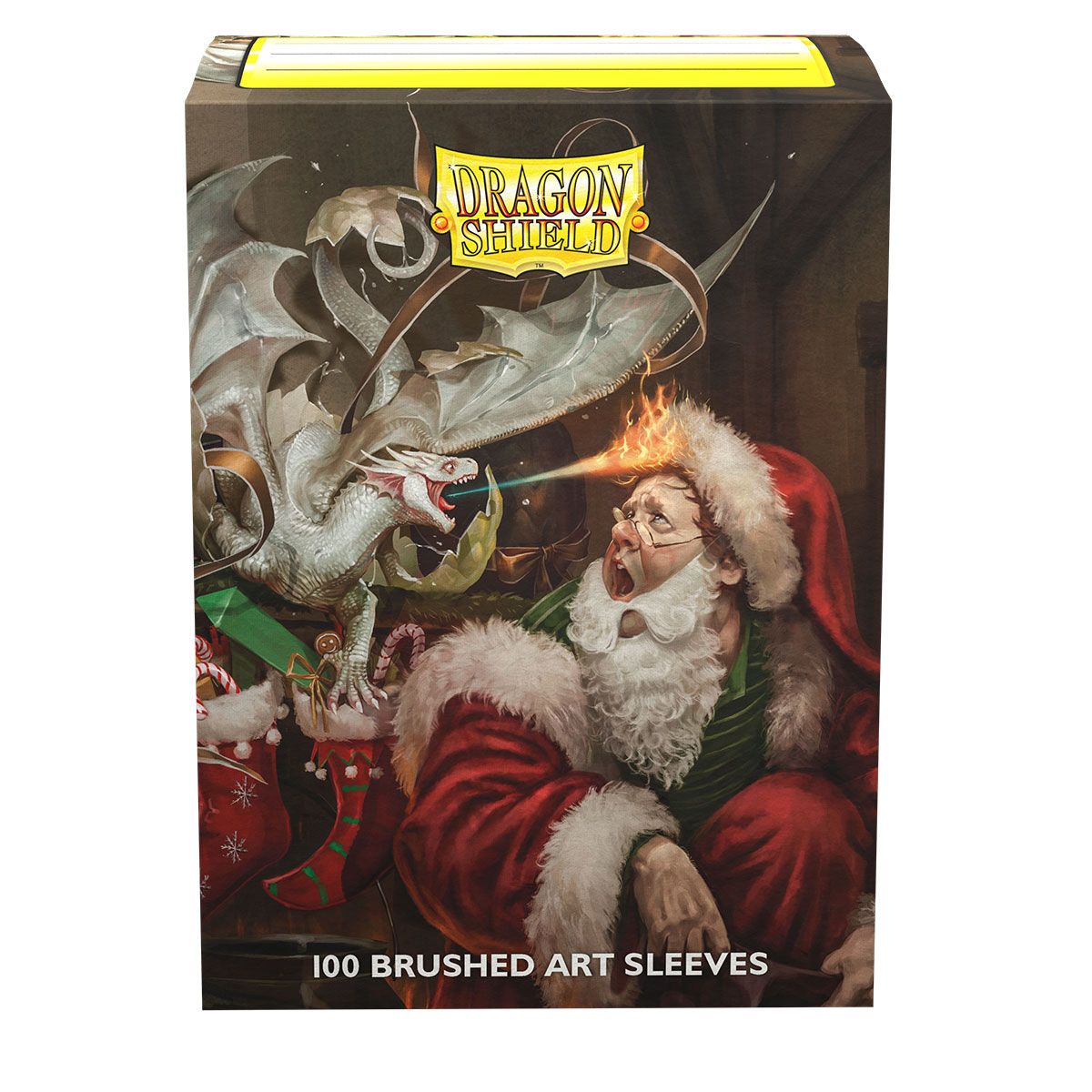Dragon Shield: Standard 100ct Brushed Art Sleeves - Christmas Dragon (2021) | Total Play