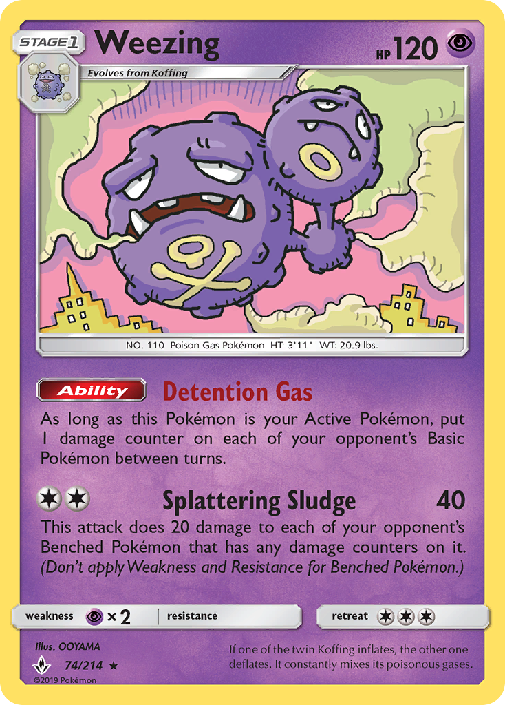 Weezing (74/214) [Sun & Moon: Unbroken Bonds] | Total Play