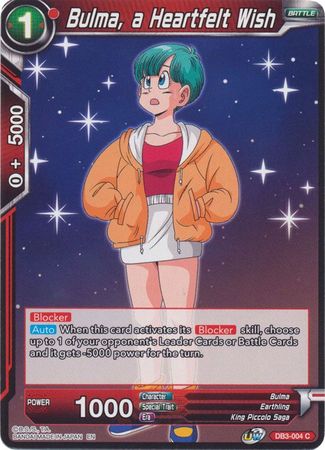 Bulma, a Heartfelt Wish (DB3-004) [Giant Force] | Total Play