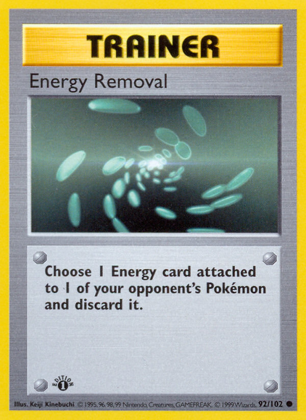 Energy Removal (92/102) (Shadowless) [Base Set 1st Edition] | Total Play