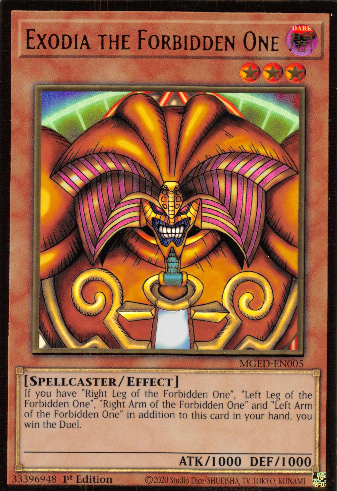 Exodia the Forbidden One [MGED-EN005] Gold Rare | Total Play