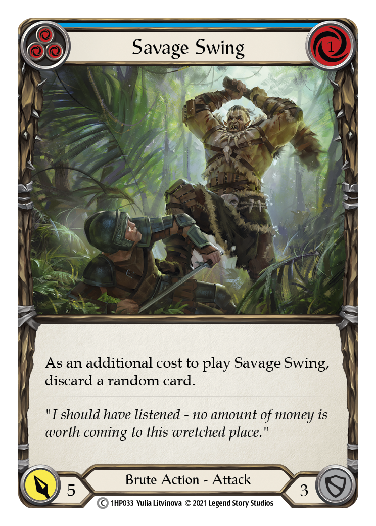 Savage Swing (Blue) [1HP033] (History Pack 1) | Total Play