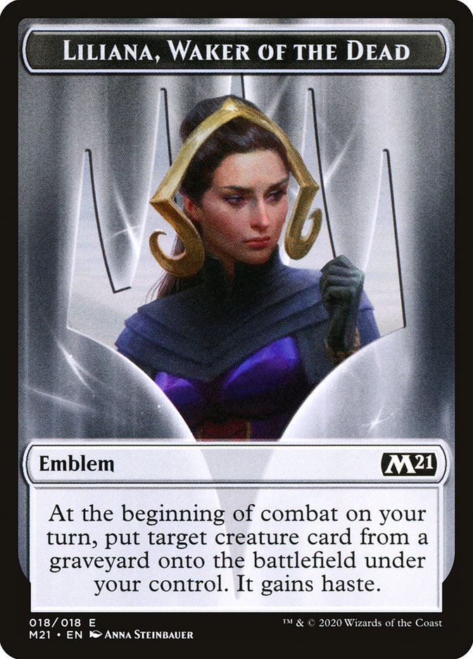 Liliana, Waker of the Dead Emblem [Core Set 2021 Tokens] | Total Play