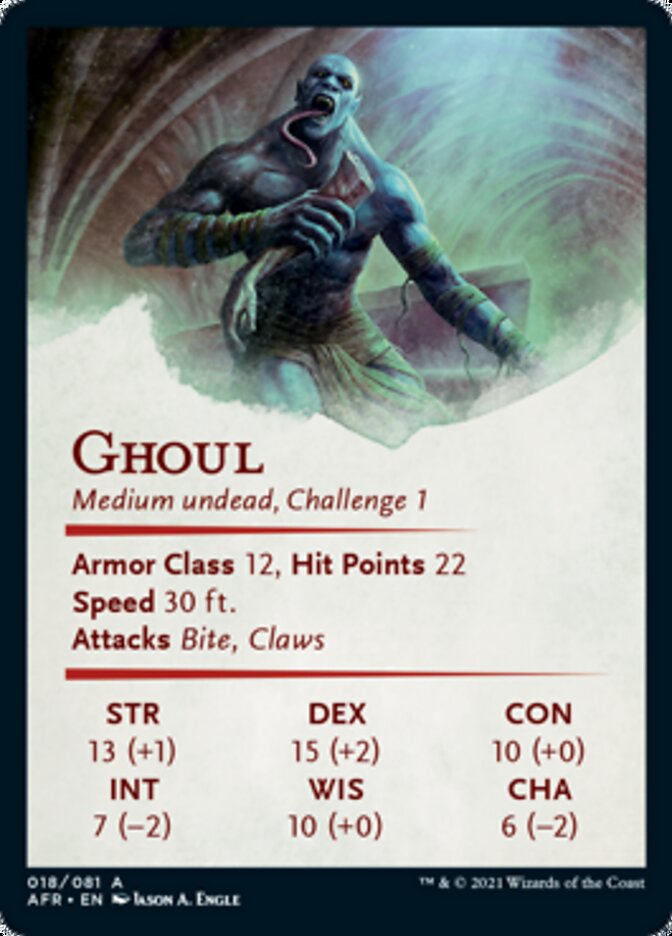 Ghoul Art Card (Gold-Stamped Signature) [Dungeons & Dragons: Adventures in the Forgotten Realms Art Series] | Total Play