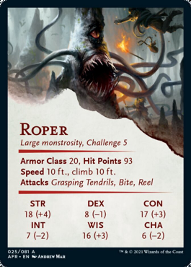 Roper Art Card [Dungeons & Dragons: Adventures in the Forgotten Realms Art Series] | Total Play
