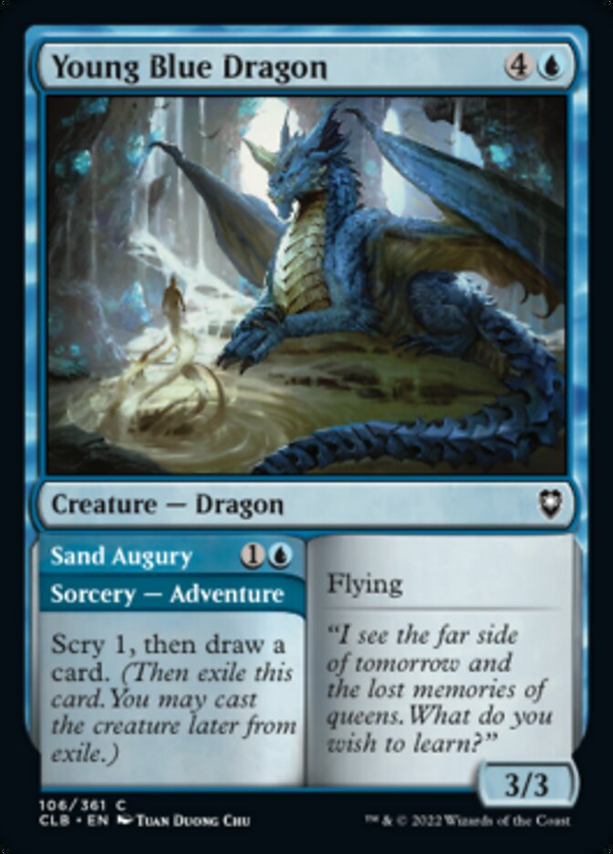 Young Blue Dragon // Sand Augury [Commander Legends: Battle for Baldur's Gate] | Total Play