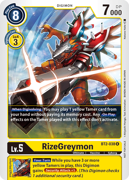 RizeGreymon [BT2-038] (Tournament Pack) [Release Special Booster Ver.1.5 Promos] | Total Play