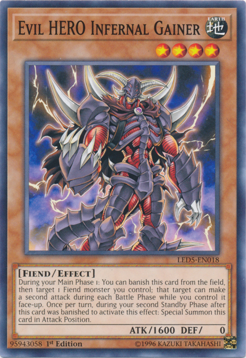 Evil Hero Infernal Gainer [LED5-EN018] Common | Total Play