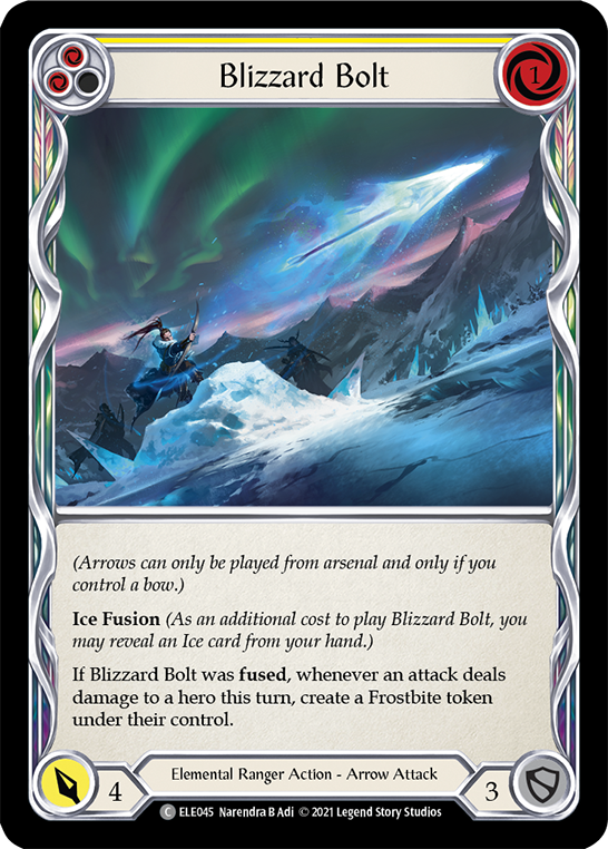 Blizzard Bolt (Yellow) [ELE045] (Tales of Aria)  1st Edition Rainbow Foil | Total Play