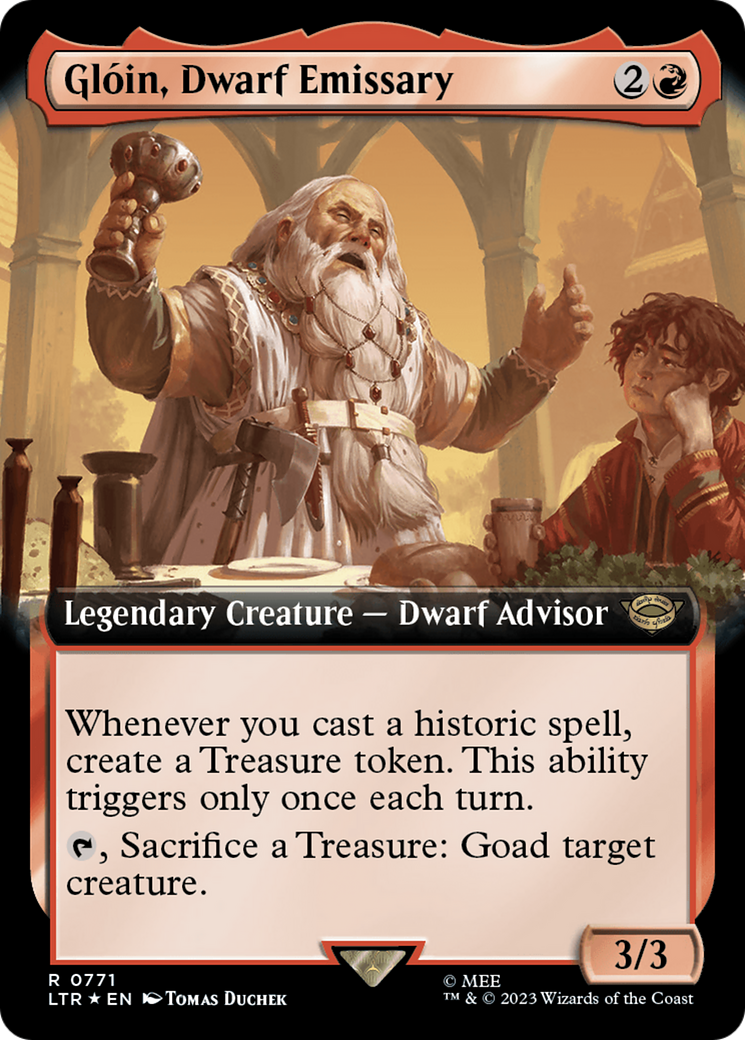 Gloin, Dwarf Emissary (Extended Art) (Surge Foil) [The Lord of the Rings: Tales of Middle-Earth] | Total Play