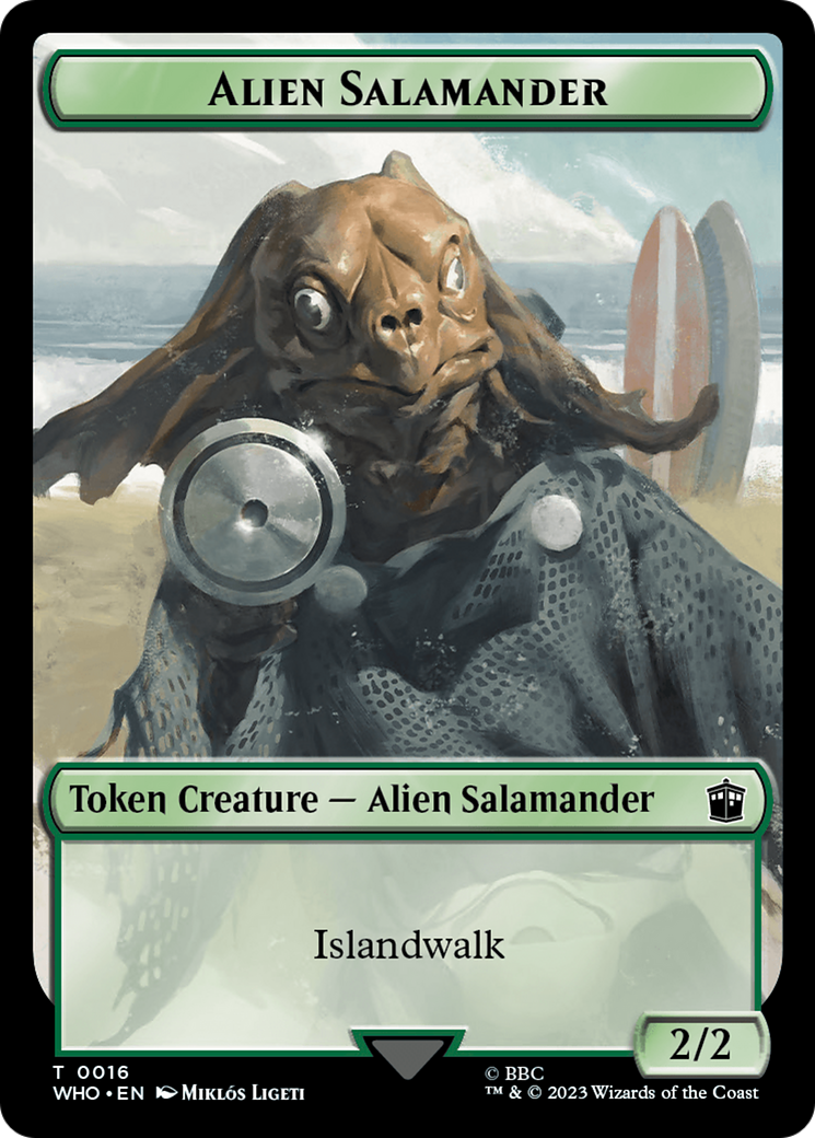 Alien Salamander // Mutant Double-Sided Token [Doctor Who Tokens] | Total Play